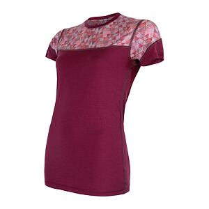 SENSOR MERINO IMPRESS tricou dama cu maneca scurta mov/model