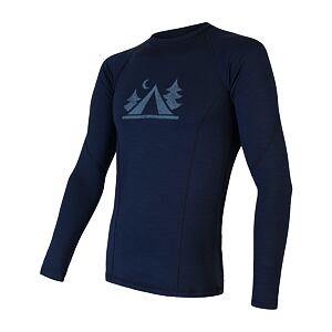 SENSOR MERINO DF CAMP pánské triko dl.rukáv deep blue