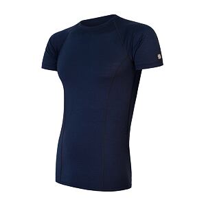 SENSOR MERINO ACTIVE tricou bărbătesc cu mânecă scurtă albastru intens