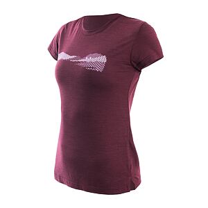 SENSOR MERINO AIR HILLS tricou dama cu maneca scurta port rosu