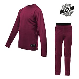 SENSOR MERINO ACTIVE SET cămașă cu mânecă lungă copii + pantalon lilla