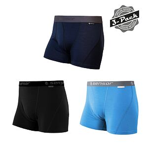 SENSOR MERINO ACTIVE 3-PACK pantaloni scurți bărbați negru/albastru/albastru intens