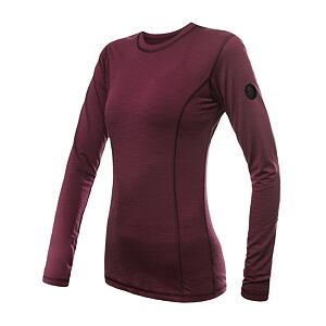 SENSOR MERINO AIR tricou dama cu maneca lunga rosu port