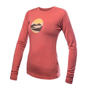 SENSOR MERINO ACTIVE TRIGLAV tricou damă cu mânecă lungă terracotta