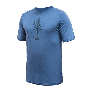 SENSOR MERINO AIR EARTH tricou bărbătesc cu mânecă scurtă albastru riviera