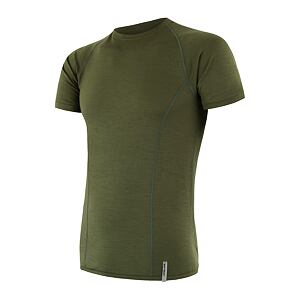 SENSOR MERINO ACTIVE tricou barbatesc maneca scurta verde safari