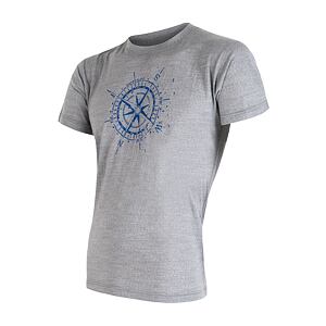 SENSOR MERINO ACTIVE COMPASS tricou bărbați cu mânecă scurtă gri