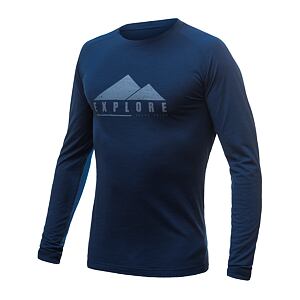 SENSOR MERINO AIR EXPLORE tricou barbatesc cu maneca lunga, albastru inchis