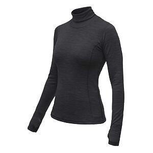 SENSOR MERINO BOLD tricou dama cu maneca lunga cu gat rulat gri antracit