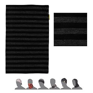 SENSOR TUBE MERINO ACTIVE eșarfă multifuncțională dungi negre/gri