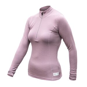SENSOR MERINO DF tricou damă cu mânecă lungă cu fermoar violet mistic