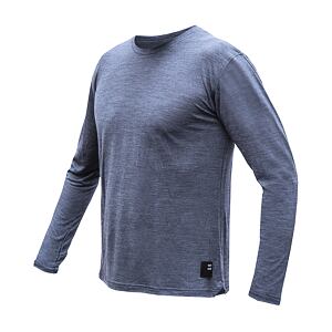 SENSOR MERINO LITE tricou bărbătesc cu mânecă lungă pestriță albastru