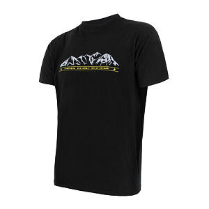 SENSOR MERINO ACTIVE MOUNTAINS tricou bărbați mânecă scurtă negru