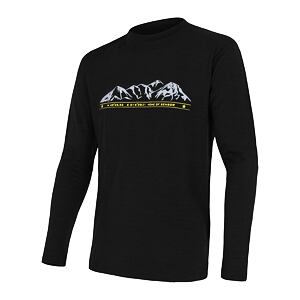 SENSOR MERINO ACTIVE MOUNTAINS tricou bărbătesc cu mânecă lungă negru