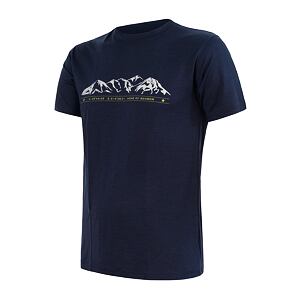 SENSOR MERINO ACTIVE MOUNTAINS tricou bărbătesc cu mânecă scurtă albastru intens