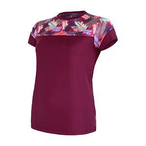 SENSOR HELIUM tricou de damă cu mânecă scurtă liliac/pene