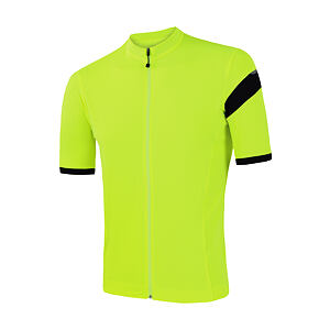 SENSOR CYKLO COOLMAX CLASSIC tricou bărbătesc cu mânecă scurtă cu fermoar complet galben neon