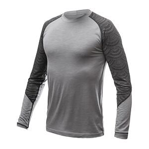 SENSOR MERINO IMPRESS tricou barbatesc cu maneca lunga gri/maori