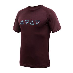 SENSOR MERINO BLEND ELEMENTS tricou bărbați cu mânecă scurtă port roșu