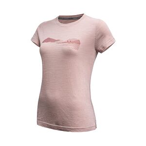 SENSOR MERINO AIR HILLS tricou dama maneca scurta roz praf