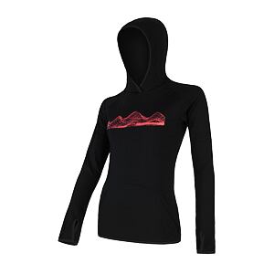SENSOR MERINO UPPER MOUNTAINS hanorac de dama cangur negru
