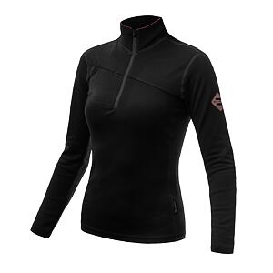 SENSOR MERINO UPPER hanorac de dama cu fermoar scurt negru