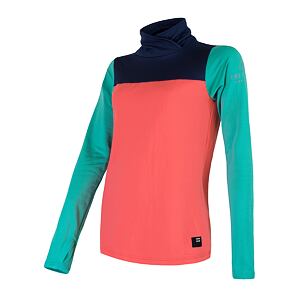 SENSOR COOLMAX THERMO hanorac de damă coral/verde mare/albastru adânc