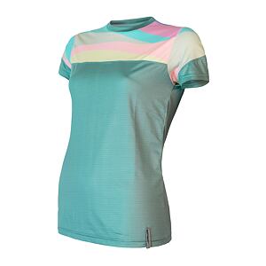 SENSOR COOLMAX IMPRESS tricou damă cu mânecă scurtă mentă/dungi