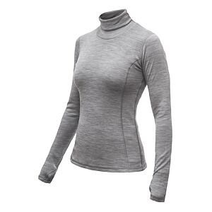 SENSOR MERINO BOLD tricou de damă cu mânecă lungă cu decolteu, gri rece