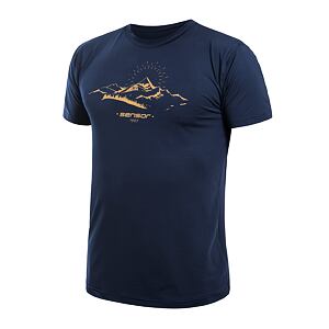 SENSOR COOLMAX TECH MOUNTAINS 98 tricou bărbătesc cu mânecă scurtă albastru intens