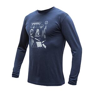 SENSOR MERINO ACTIVE OUTSIDE tricou bărbătesc cu mânecă lungă albastru intens