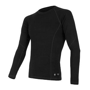SENSOR MERINO DF tricou bărbătesc cu mânecă lungă negru