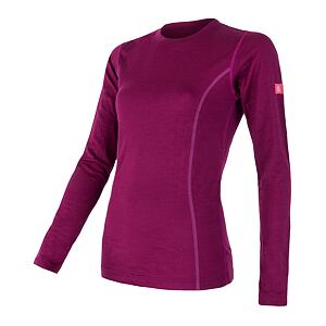 SENSOR MERINO ACTIVE tricou de damă cu mânecă lungă liliac