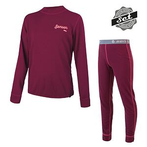 SENSOR DOUBLE FACE SET LOGO tricou cu maneca lunga pentru juniori + pantaloni scurti lilla