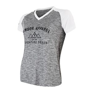 SENSOR CYKLO CHARGER tricou de damă cu mânecă scurtă, gri/alb