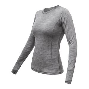 SENSOR MERINO BOLD tricou damă cu mânecă lungă, gri rece