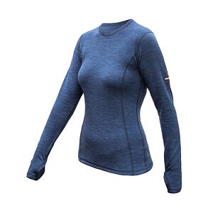 SENSOR MERINO BOLD tricou damă cu mânecă lungă albastru rece