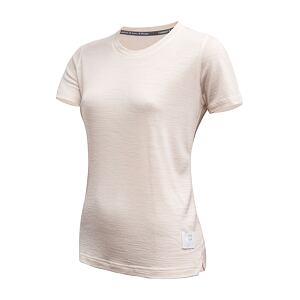 SENSOR MERINO LITE tricou dama maneca scurta bej pestrit