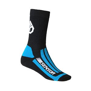 SENSOR ȘOSETE TREKING MERINO negru/albastru