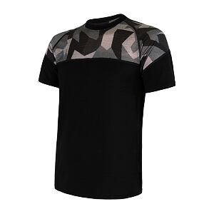 SENSOR MERINO IMPRESS tricou bărbătesc cu mânecă scurtă negru/camo