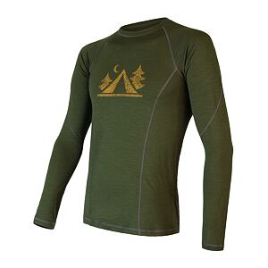 SENSOR MERINO DF CAMP tricou barbatesc cu maneca lunga verde safari