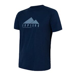 SENSOR MERINO AIR EXPLORE tricou barbatesc cu maneca scurta, albastru inchis