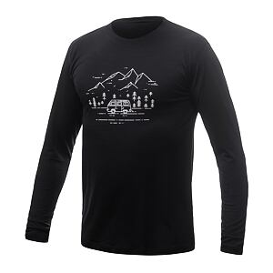 SENSOR MERINO ACTIVE VAN LIFE tricou bărbătesc cu mânecă lungă negru
