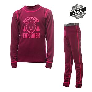 SENSOR DOUBLE FACE SET WILD cămașă cu mânecă lungă copii + pantalon lilla