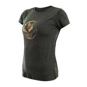 SENSOR MERINO AIR FOX tricou dama cu maneca scurta verde olive