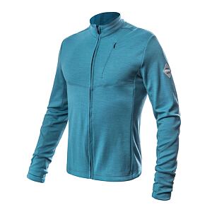 SENSOR MERINO UPPER hanorac bărbătesc cu fermoar complet albastru mentă