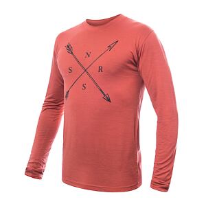 SENSOR MERINO ACTIVE SNSR tricou bărbătesc cu mânecă lungă terracotta