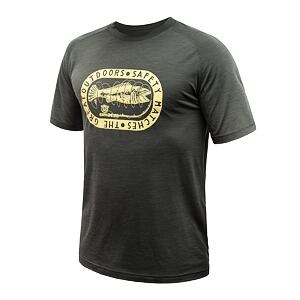 SENSOR MERINO AIR OUTDOORS tricou bărbătesc cu mânecă scurtă verde olive