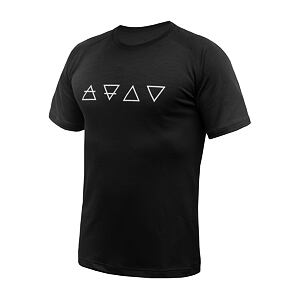 SENSOR MERINO BLEND ELEMENTS tricou barbatesc cu maneca scurta, negru