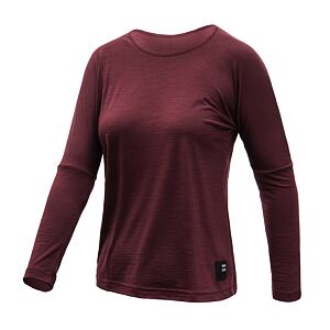 SENSOR MERINO AIR traveller tricou dama cu maneca lunga rosu port